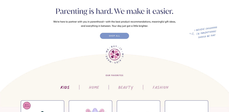 Pre-built Shopify Section Design - My Kids Made Me Buy It