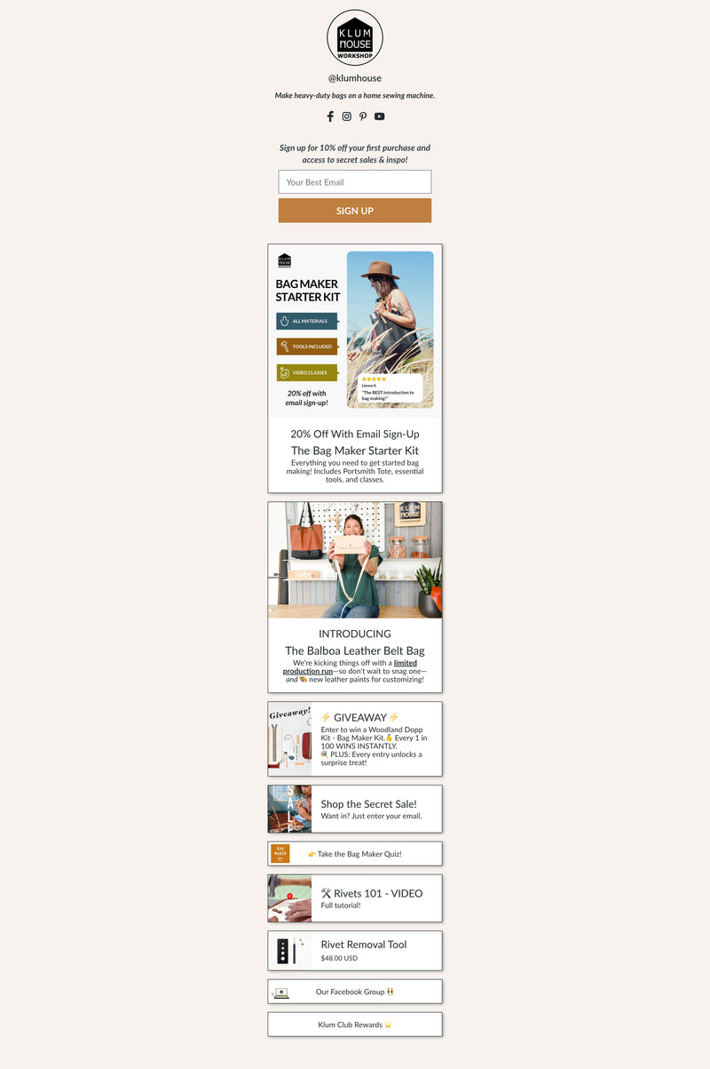 Pre-built Shopify Theme Section Design - Klum House
