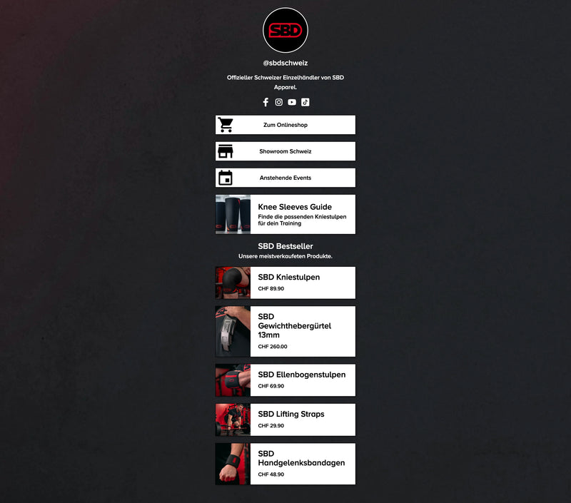Pre-built Shopify Theme Section Design - SBD Schweiz