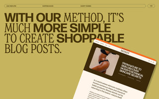 With our method, it's much more simple to create shoppable blog posts