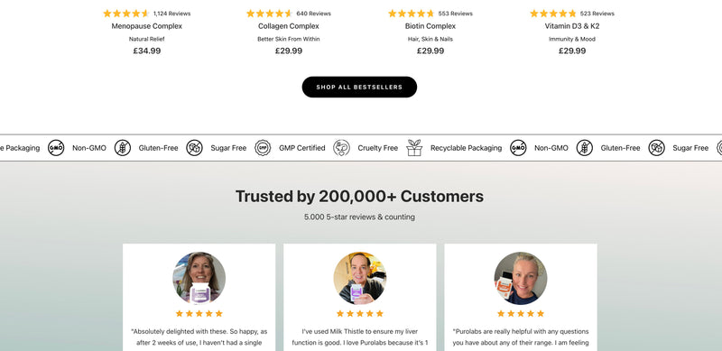 Pre-built Shopify Section Design - Purolabs