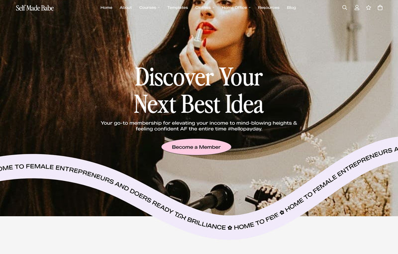Pre-built Shopify Section Design - Self Made Babe