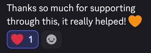 Thanks so much for supporting through this, it really helped!