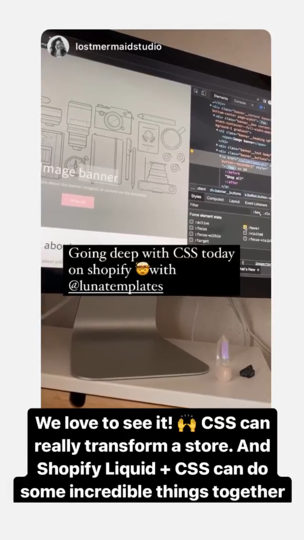 We love to see it! CSS can really transform a store. And Shopify Liquid + CSS can do some incredible things together.
