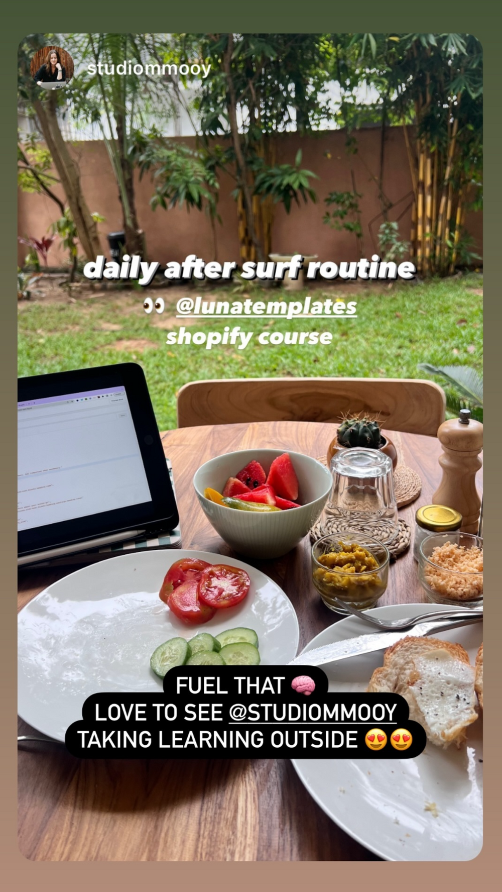 Daily after surf routine @lunatemplates Shopify course