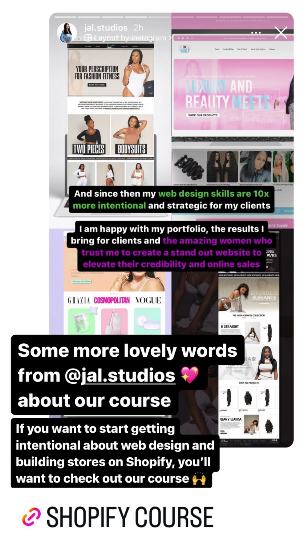 And since then my web design skills are 10x more intentional and strategic for my clients. I am happy with my portfolio, the results I bring from clients and the amazing women who trust me to create a stand out website to elevate their credibility and online sales.