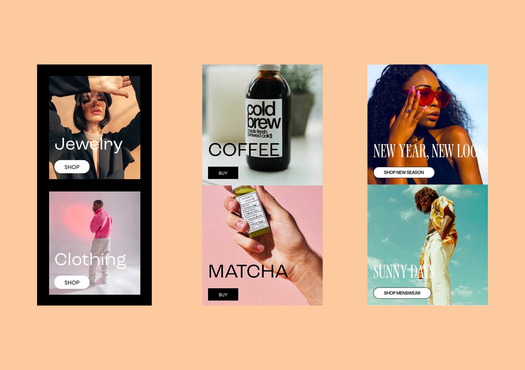 Pre-built Shopify Section Template: Clickable Grid Image Blocks - Luna Templates