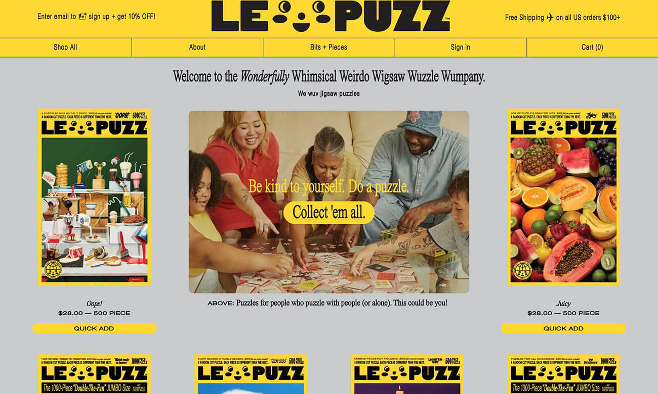 Shopify Website Design Inspiration - Le Puzz