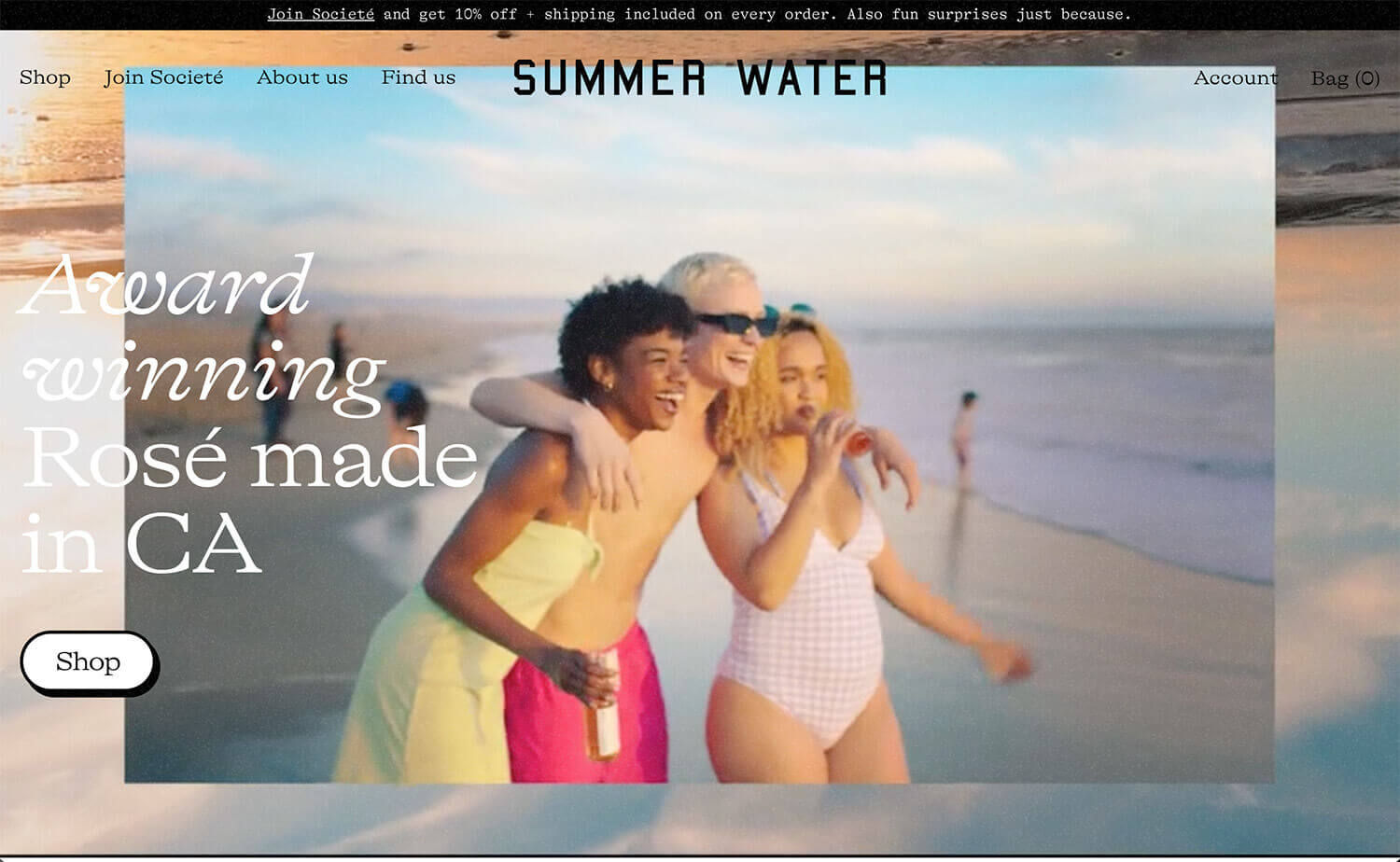 Shopify Website Design Inspiration - Summer Water