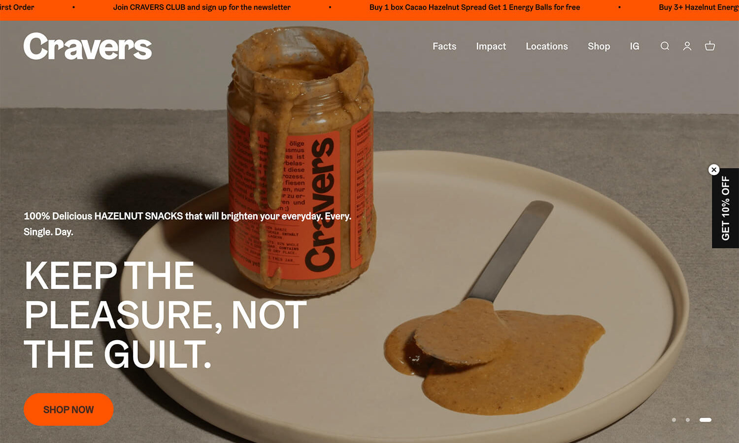 Shopify Website Design Inspiration - Cravers