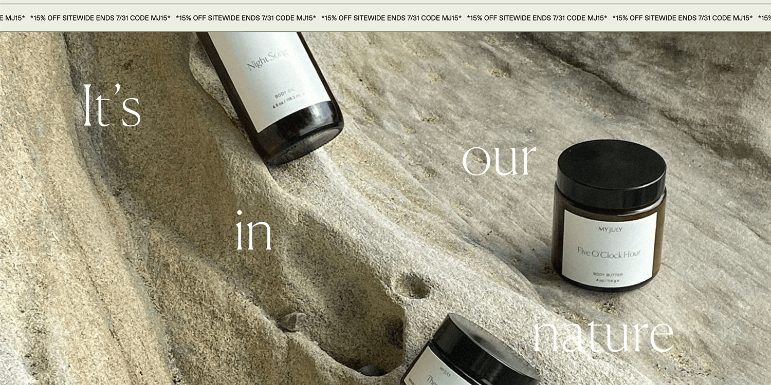 Shopify Website Design Inspiration - My July