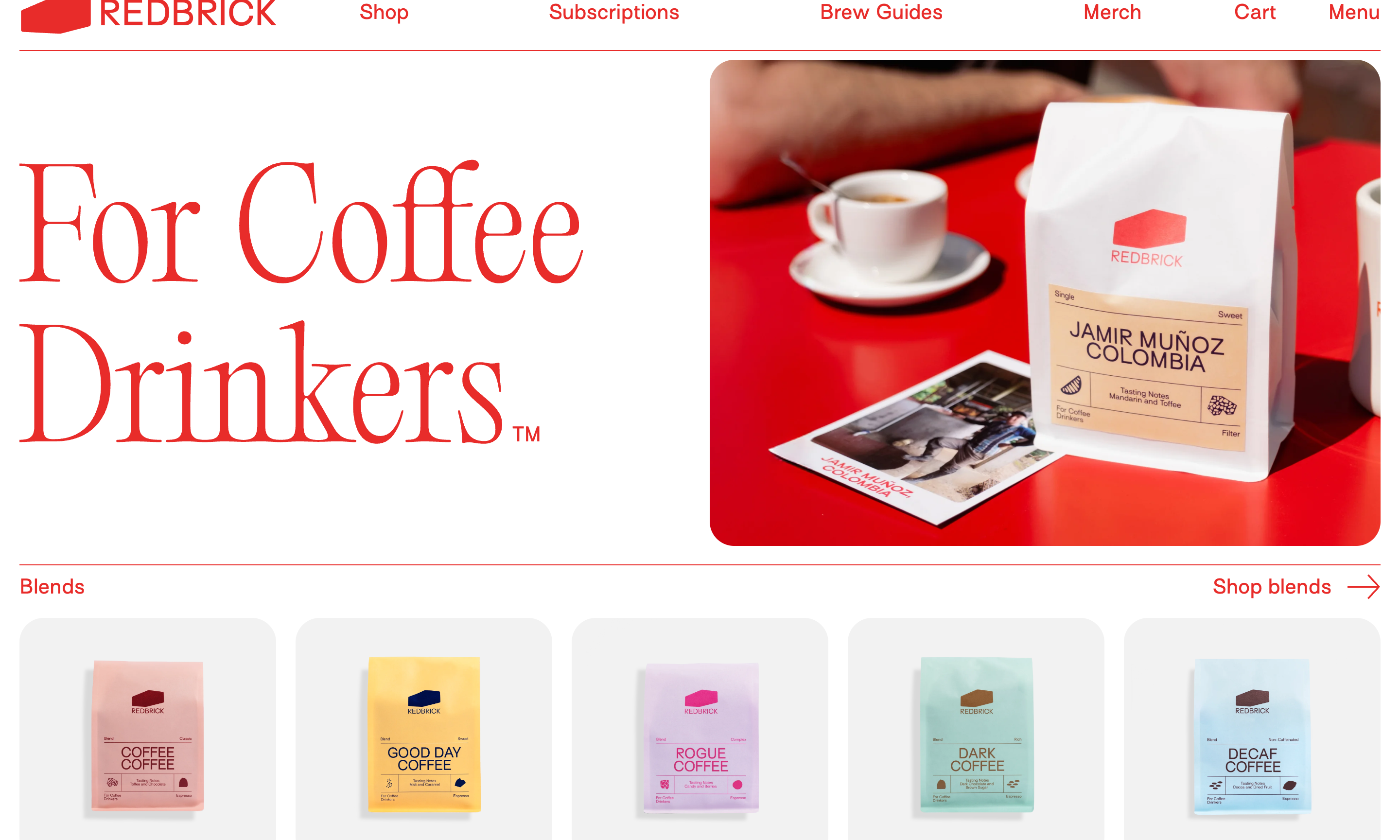 Shopify Website Design Inspiration - Red Brick