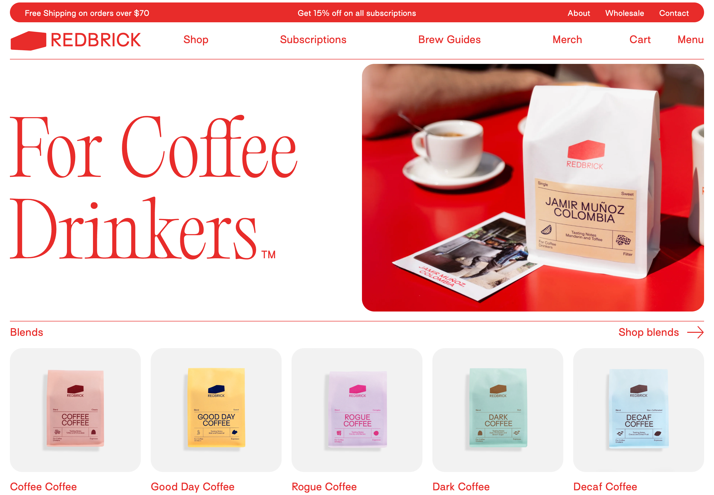 Shopify Website Design Inspiration - Red Brick