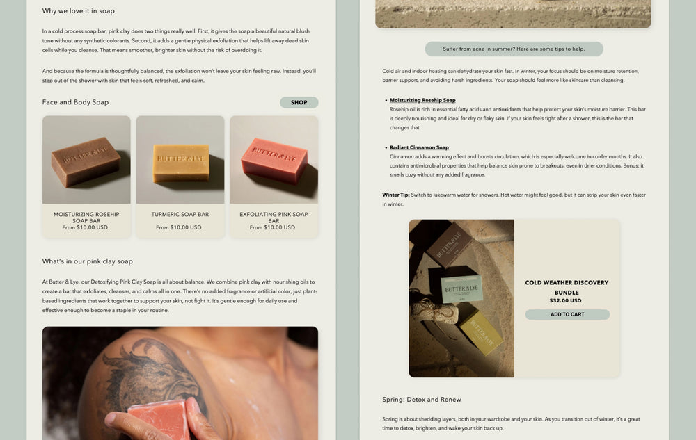 Shoppable Blog Posts on Shopify Example