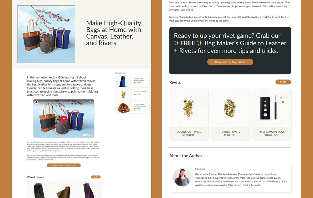 Shoppable Blog Posts on Shopify Example