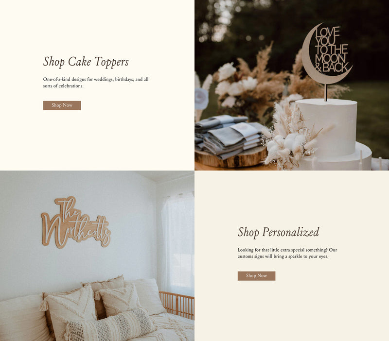 Pre-built Shopify Section Design - Dear Heart Signs - By Bungalow Creative