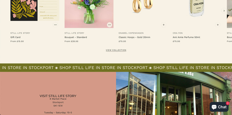 Pre-built Shopify Section Design - Still Life Story - By Muse Creative