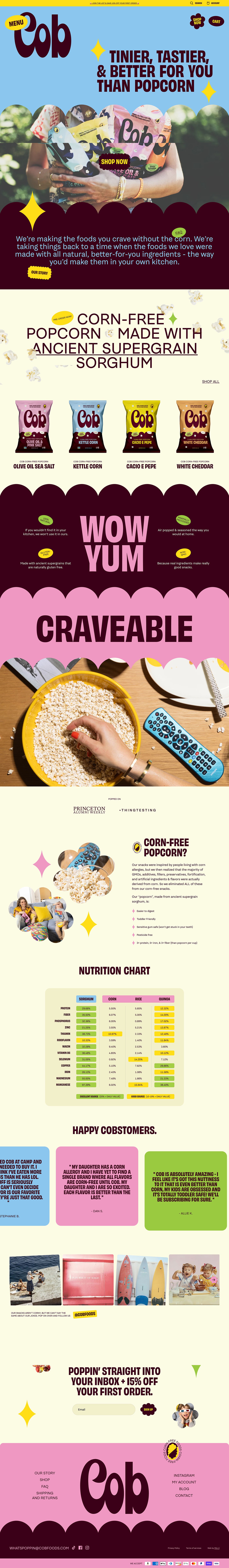 Shopify Website Design Inspiration - Cob Foods