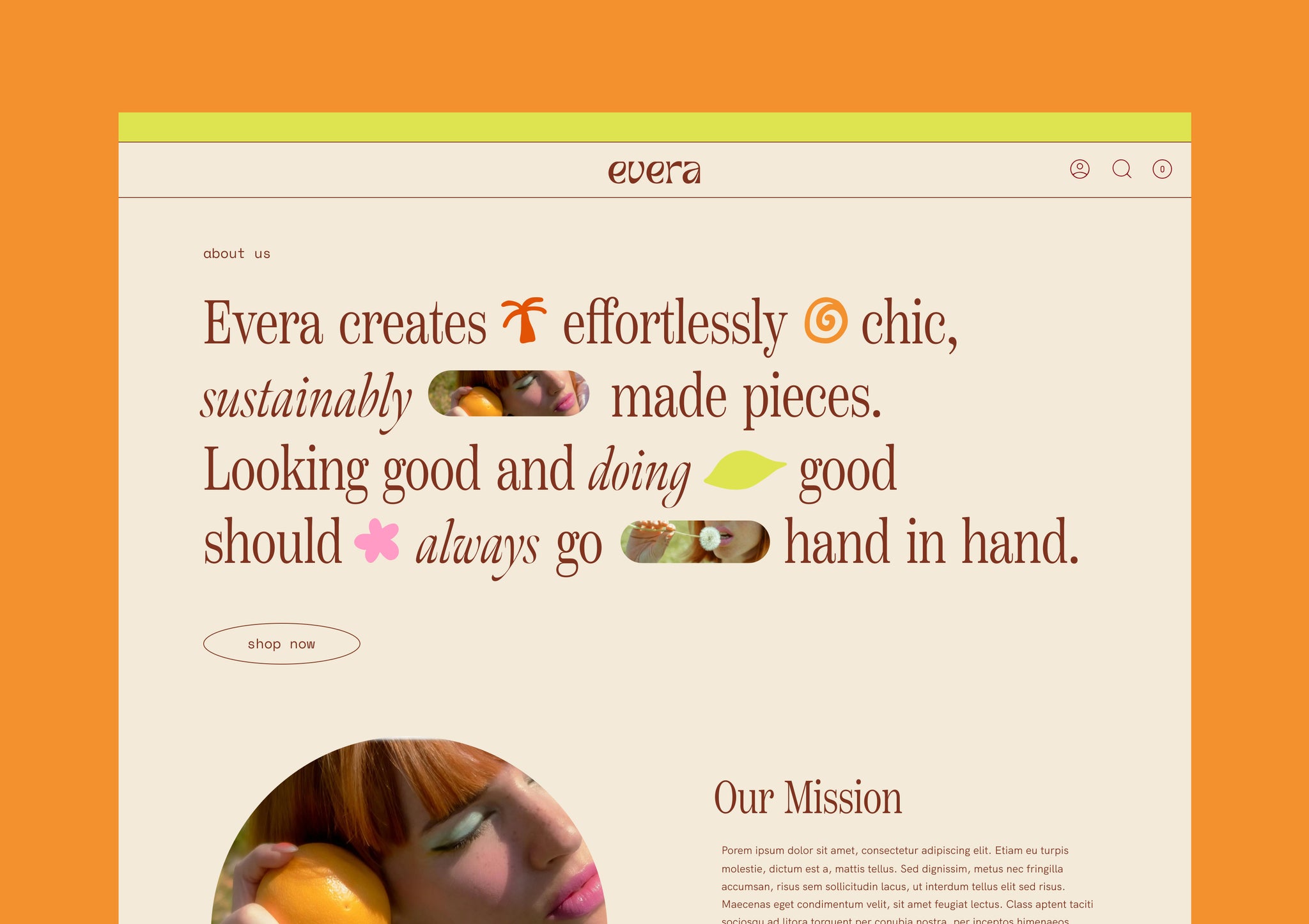 Pre-built Shopify Section: Creative Typography with Images – Luna Templates