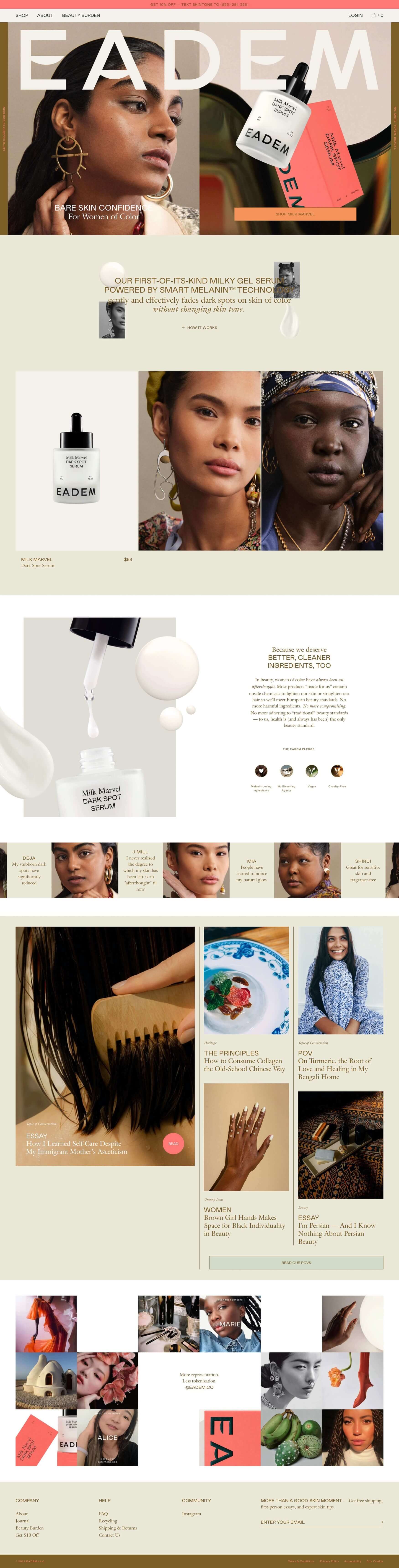 Shopify Website Design Inspiration - Eadem