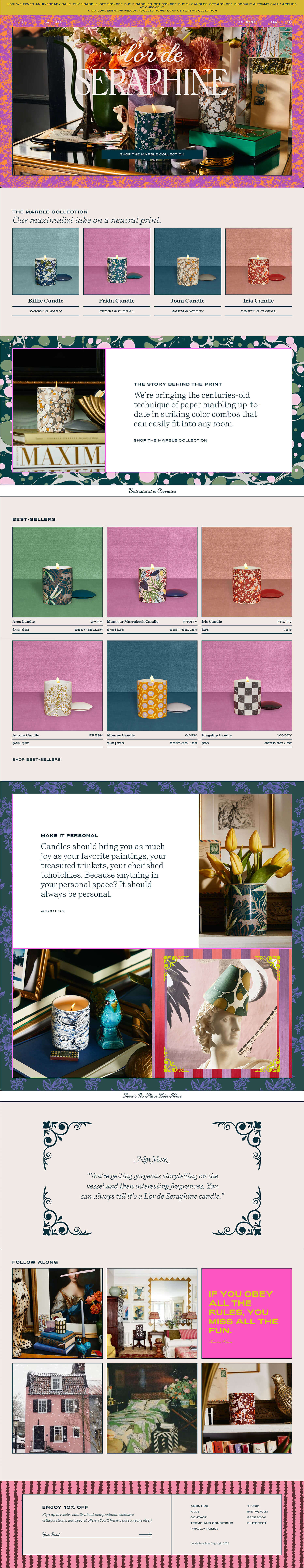 Shopify Website Design Inspiration - L'or De Seraphine