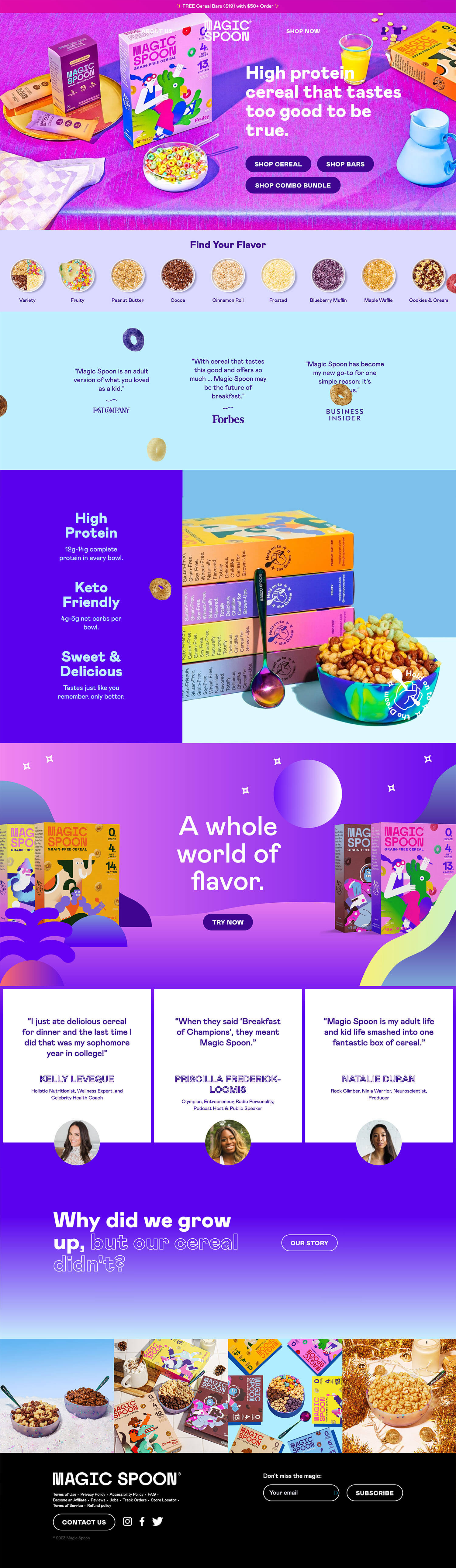 Shopify Website Design Inspiration - Magic Spoon