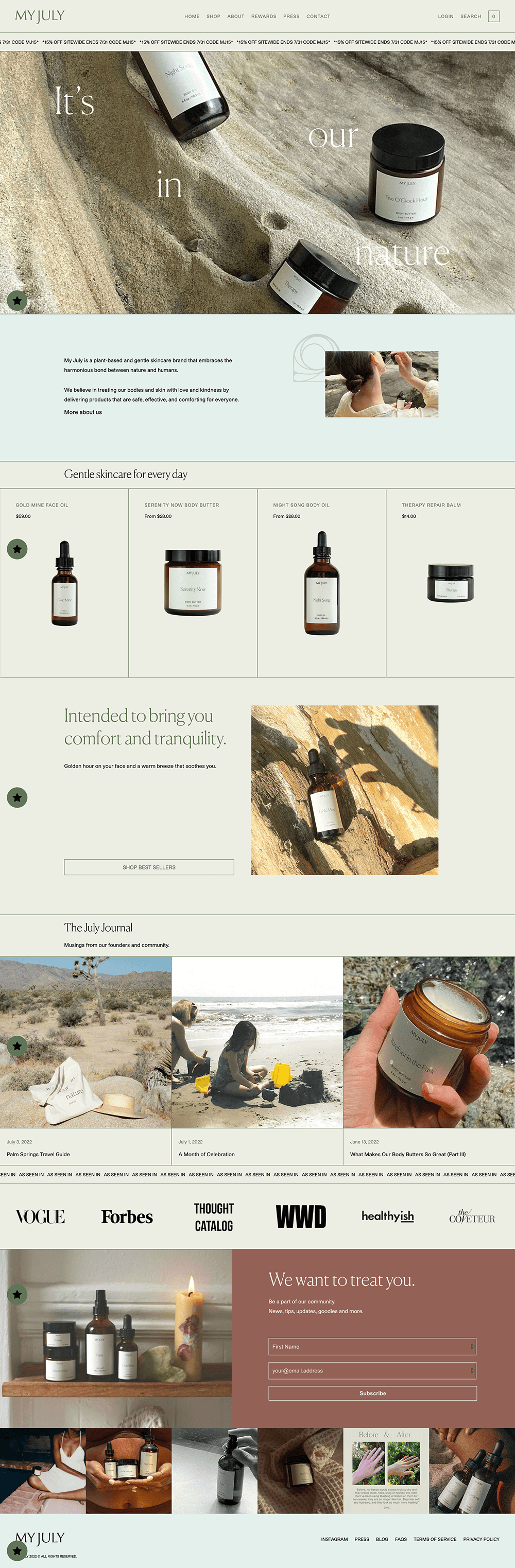 Shopify Website Design Inspiration - My July