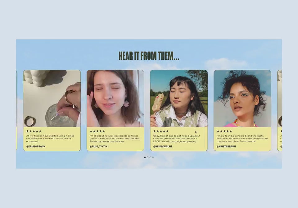 Pre-built Shopify Section Template: Testimonial Review Video Slider - Luna Templates