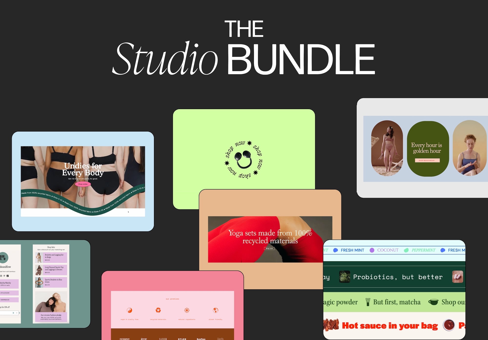 Pre-built Shopify Section Bundle for Design Studios